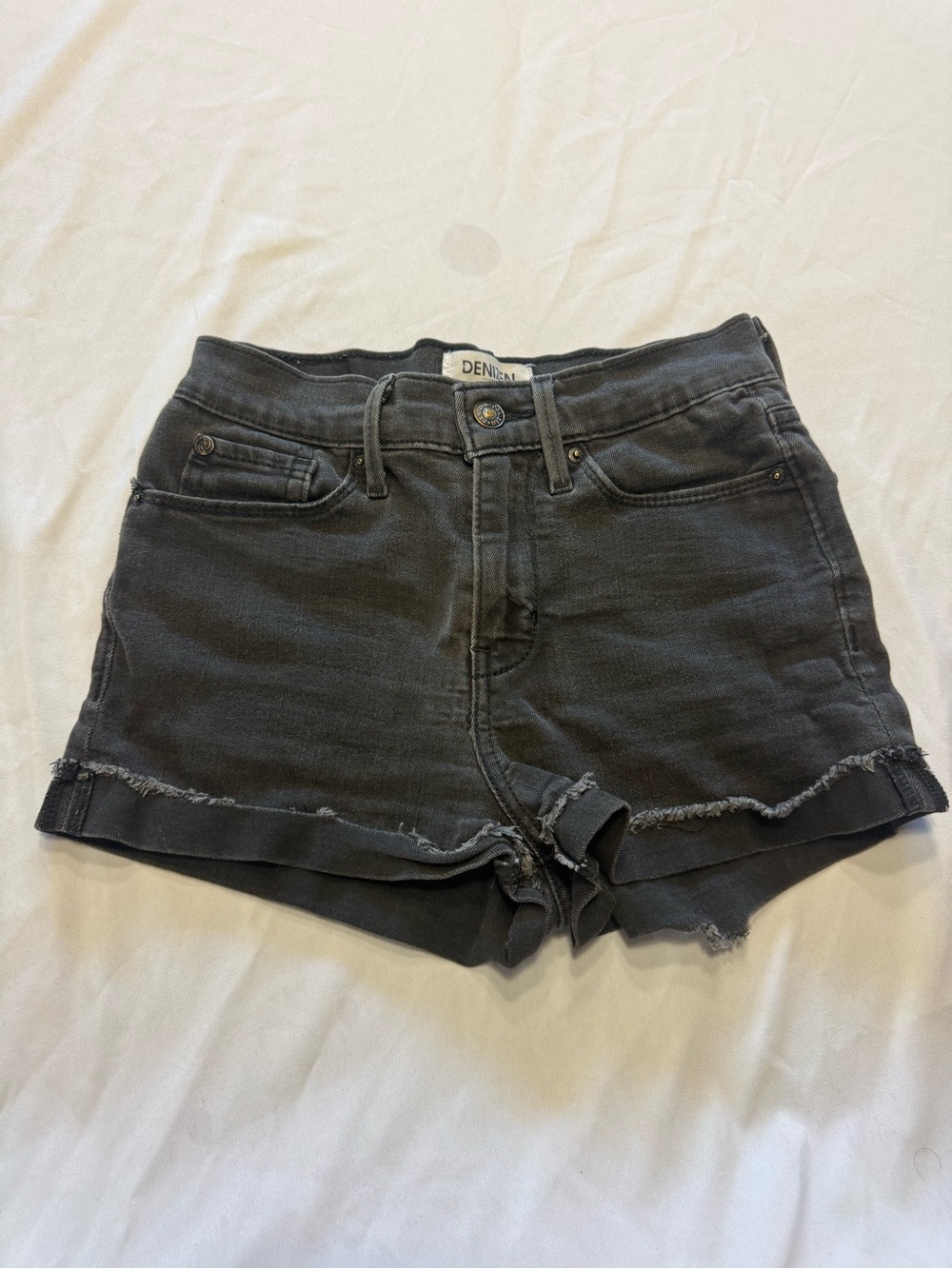 Denizen from Levi's Washed Black Denim Cutoff Shorts